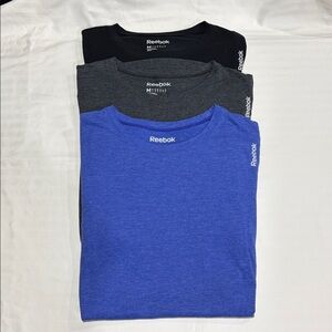 ⭐Reebok Womens Athletic T Shirt Bundle Medium Black Gray Blue